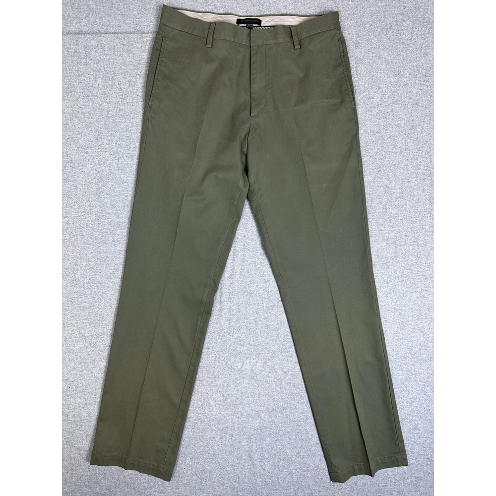 Banana Republic Gavin Chino Pants Mens 32x34 Olive Green Excellent Straight Leg